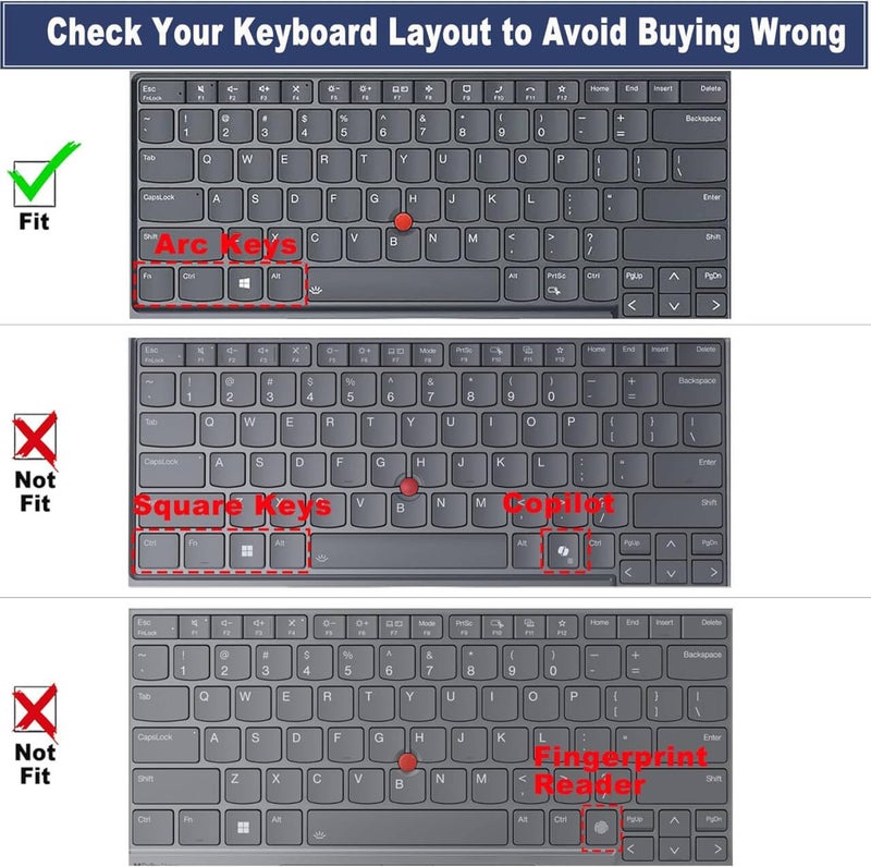 MUBUY-GOL Keyboard Cover for Lenovo ThinkPad 14" E14 Gen 4 3 2 1, Thinkpad E480 E485 E490 E475 E470 E470c, ThinkPad T460(s) T470(s) T480(s) T490/S T495(S), ThinkPad L390 L460 L470 L480, Thinkpad A475 A485-TPU - Image 2